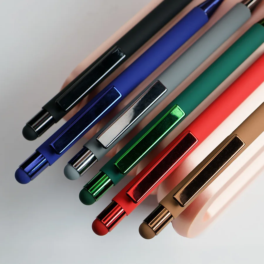 Ручка шариковая FACTOR COLOR со стилусом, серый