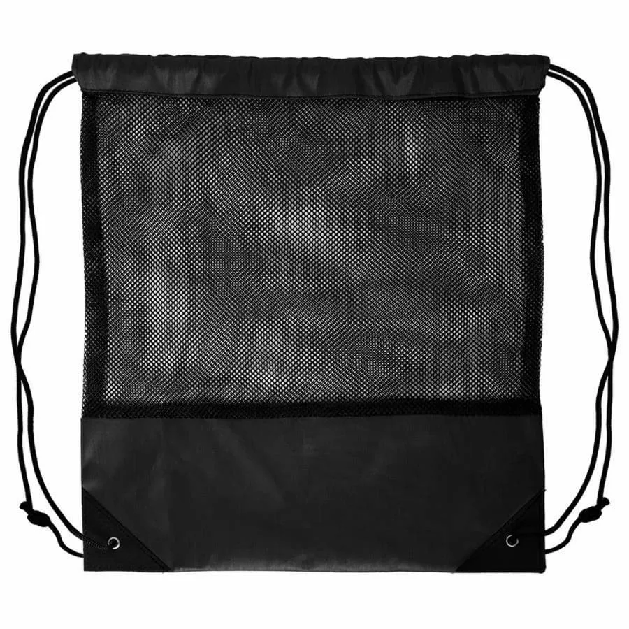 Рюкзак мешок с укреплёнными уголками Mesh, красный, 35*41 см, полиэстер 210D, черный