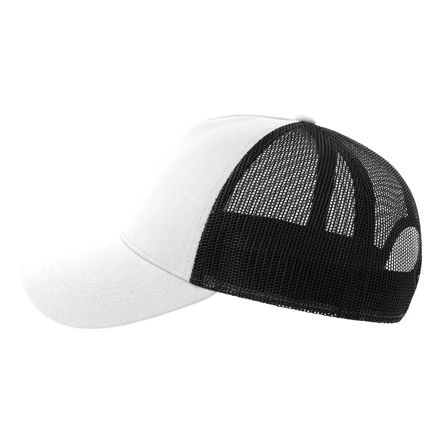 Бейсболка RAPPER COTTON-S, 5 клиньев, пластиковая застёжка, белый, черный