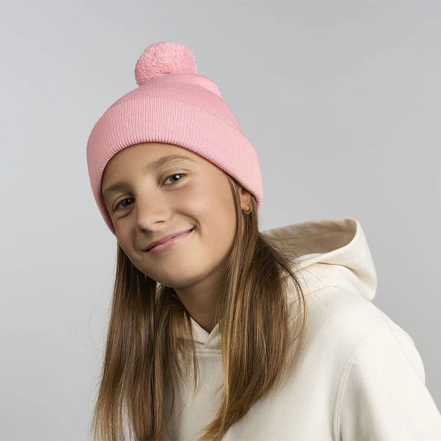 Шапка вязаная детская с помпоном KID WIND-S, розовый