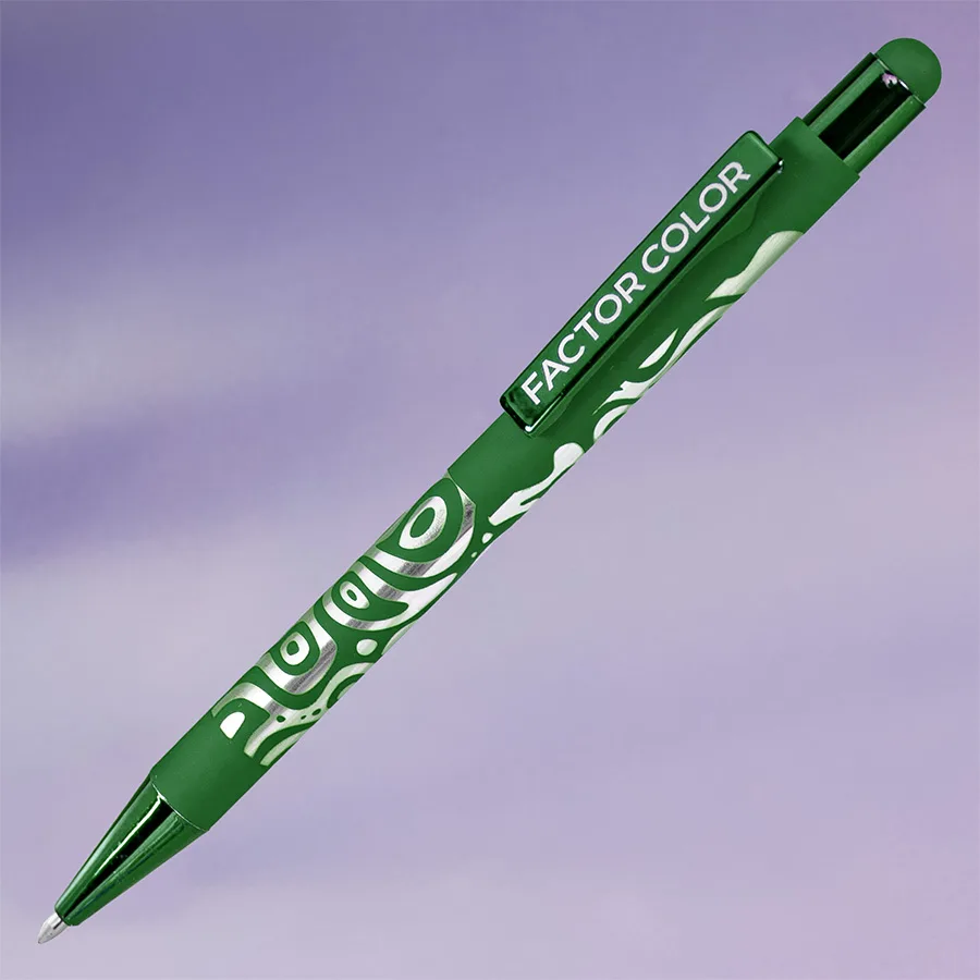 Ручка шариковая FACTOR COLOR со стилусом, зеленый