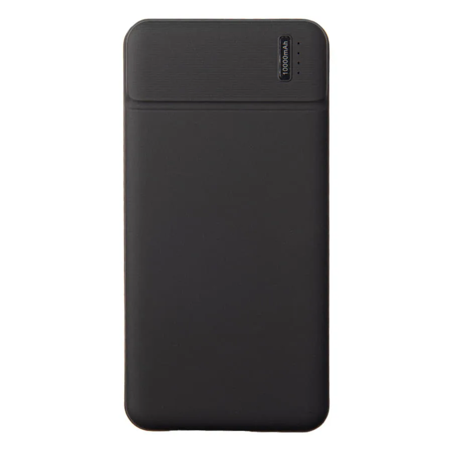 Универсальный аккумулятор Flash 10 (10000 мАч) с подсветкой и soft touch,синий,13,7х6,87х1,55 мм, черный