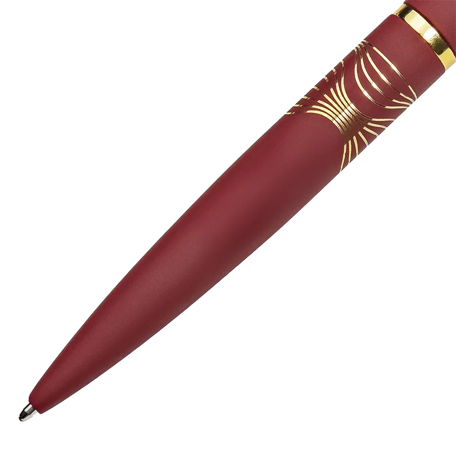 Ручка шариковая FARO, покрытие soft touch, бордовый, золотистый