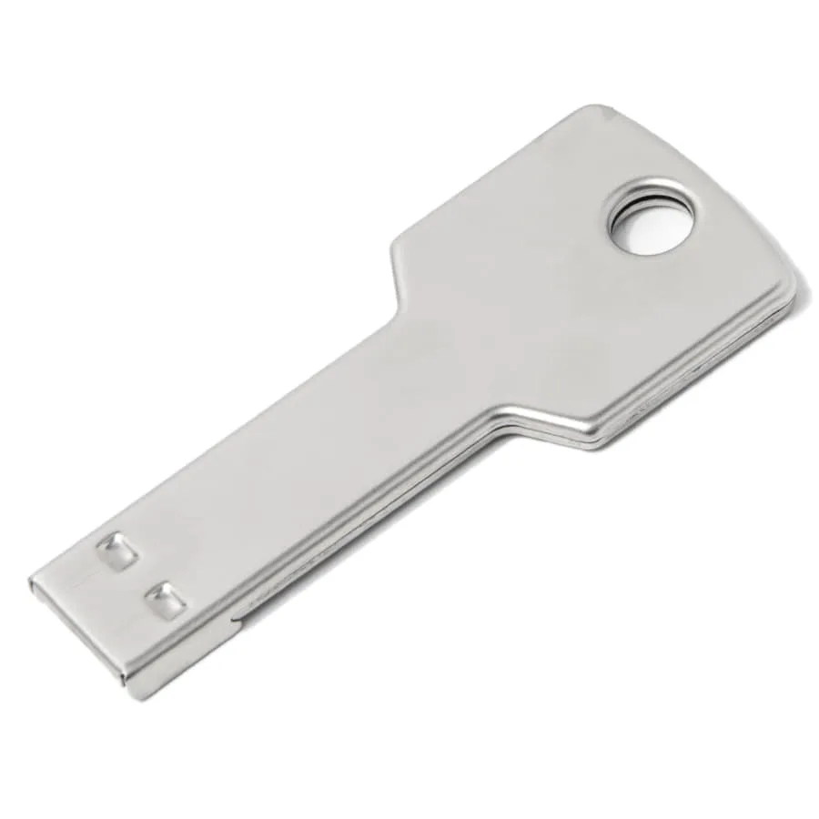 USB flash-карта KEY (16Гб), серебристая, 5,7х2,4х0,3 см, металл, серебристый