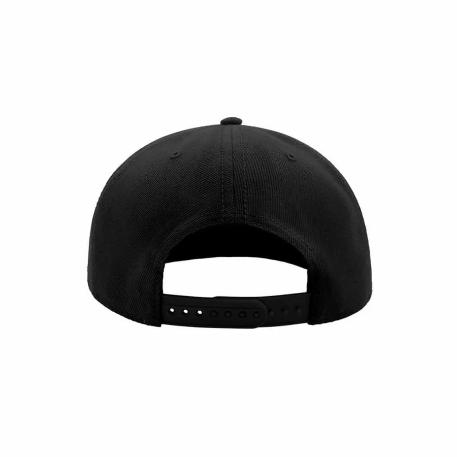 Бейсболка SNAP BACK, 6 клиньев, пластиковая застежка, черный