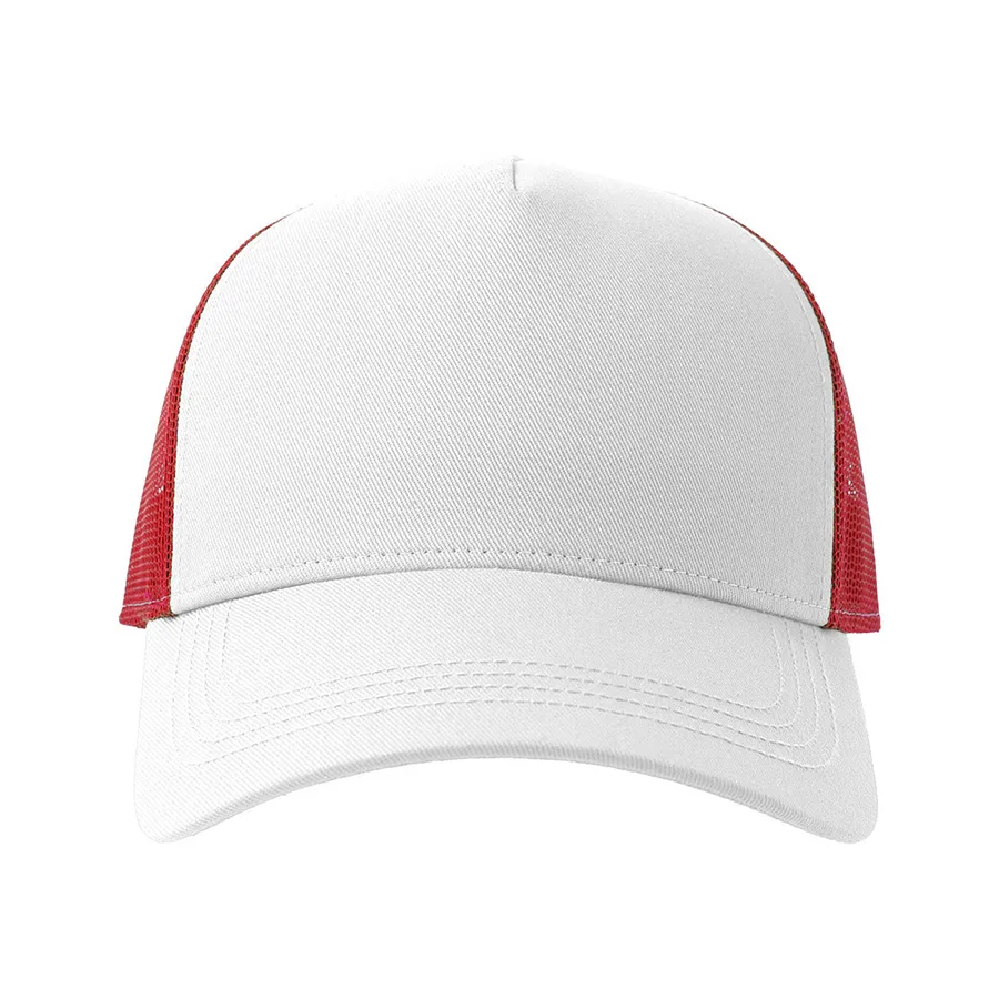 Бейсболка RAPPER COTTON-S, 5 клиньев, пластиковая застёжка, белый, красный