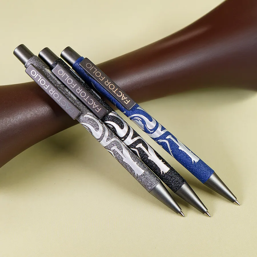 Ручка шариковая FACTOR FOLIO, серый, серебристый