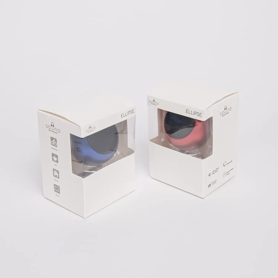Портативная mini Bluetooth-колонка Sound Burger "Ellipse" серебро, ярко-красный