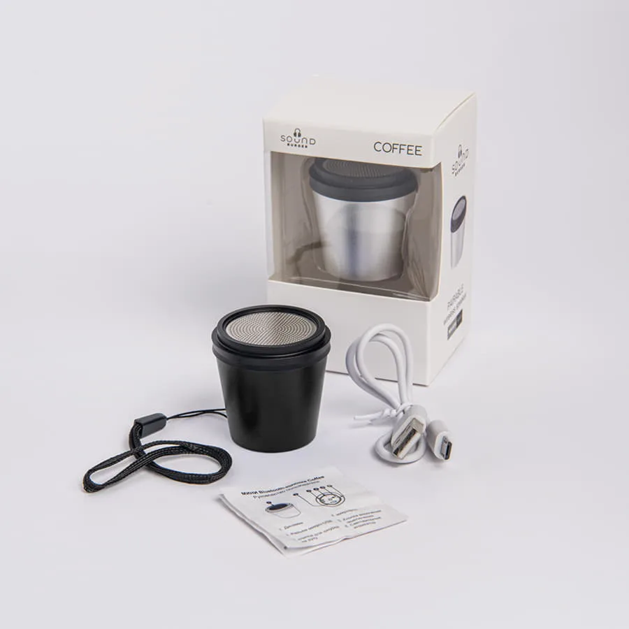 Портативная mini Bluetooth-колонка Sound Burger "Coffee" серебристый, черный