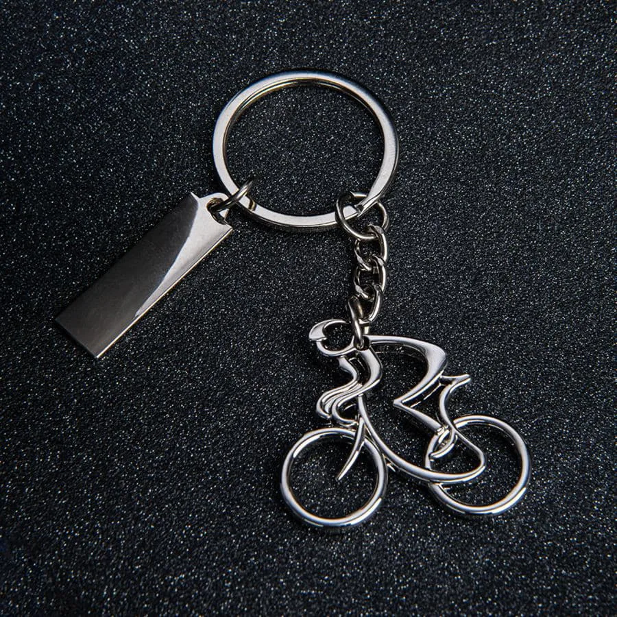 Брелок SILV CYCLIST; 4,0 x 4,0 x 0,4 см; металл, серебристый