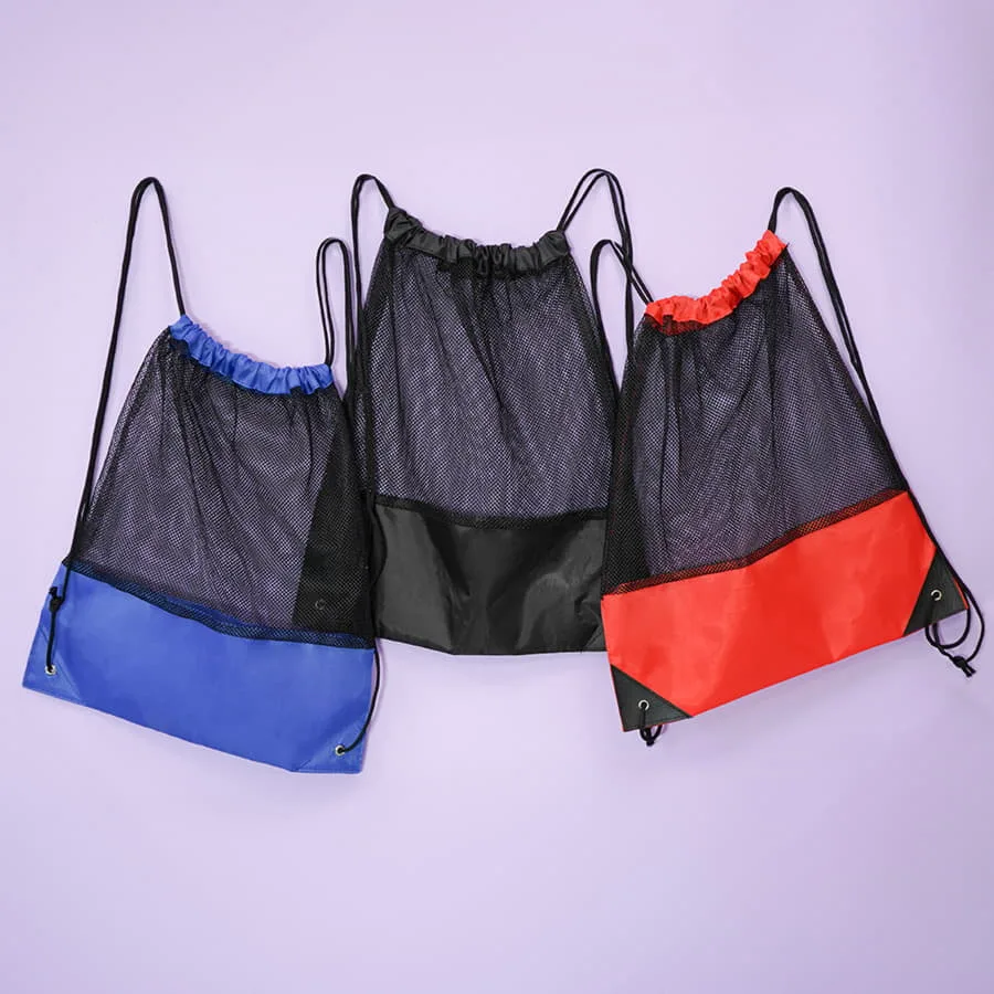 Рюкзак мешок с укреплёнными уголками Mesh, красный, 35*41 см, полиэстер 210D, красный