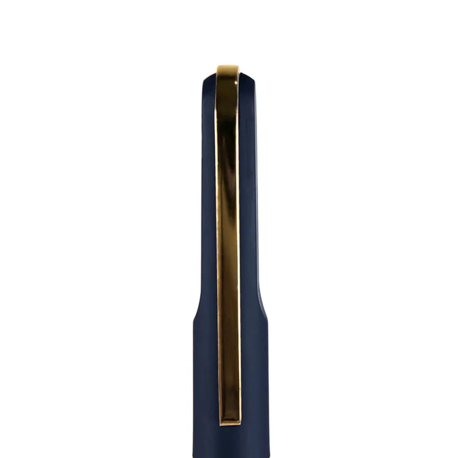 Ручка шариковая FARO, покрытие soft touch, синий, золотистый