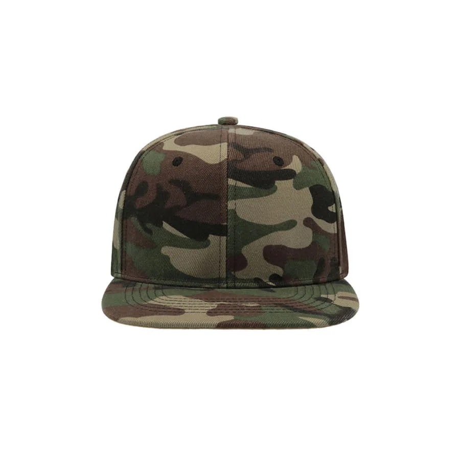 Бейсболка SNAP BACK, 6 клиньев, пластиковая застежка, зеленый камуфляж