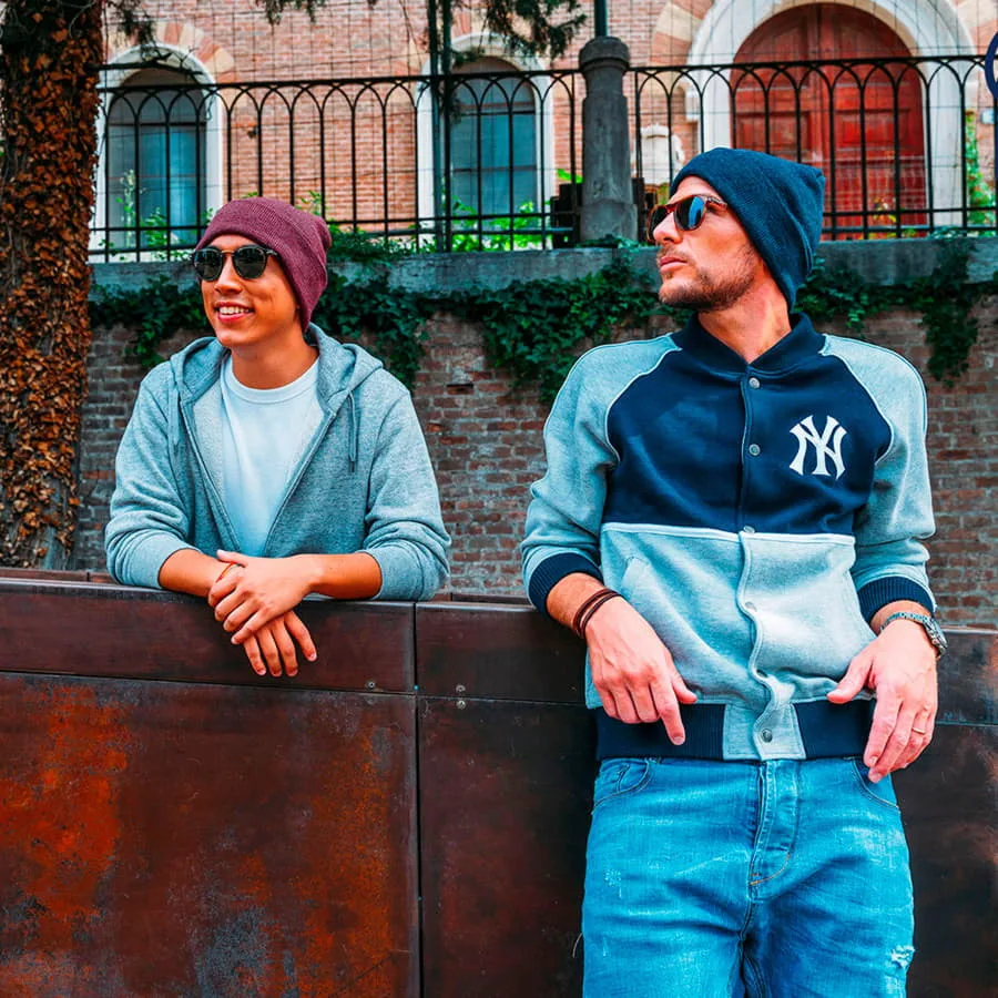 Шапка вязаная двойная WIND с отворотом, серый, черный