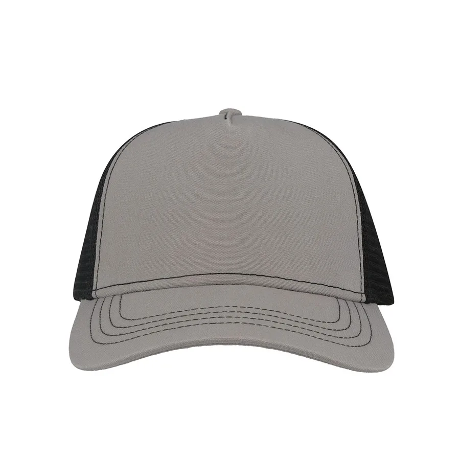 Бейсболка RAPPER CANVAS-S, 5 клиньев, пластиковая застёжка, серый, черный