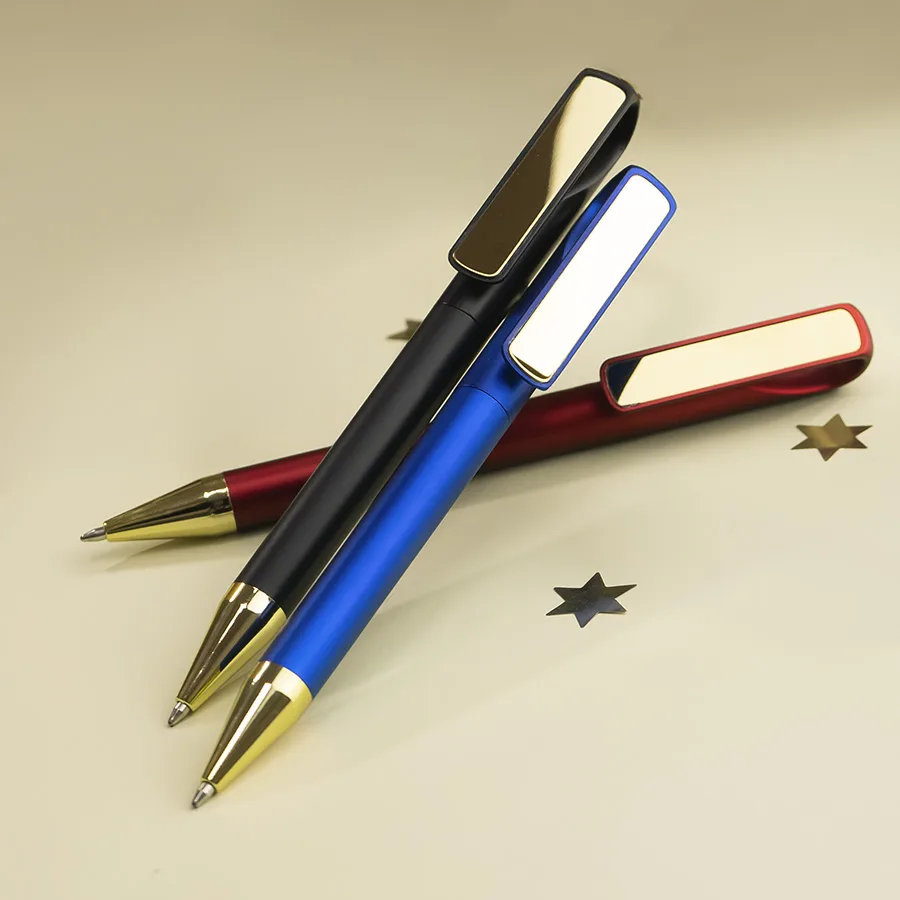 Ручка шариковая GLOSSY GOLD, красный, золотистый