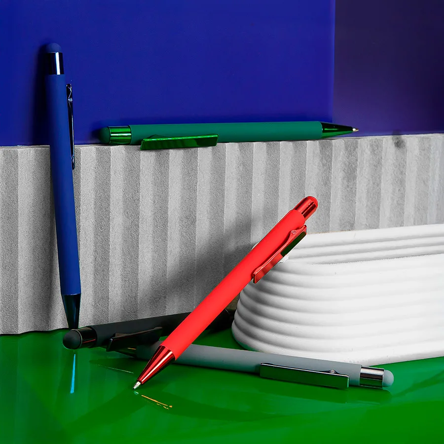 Ручка шариковая FACTOR COLOR со стилусом, синий