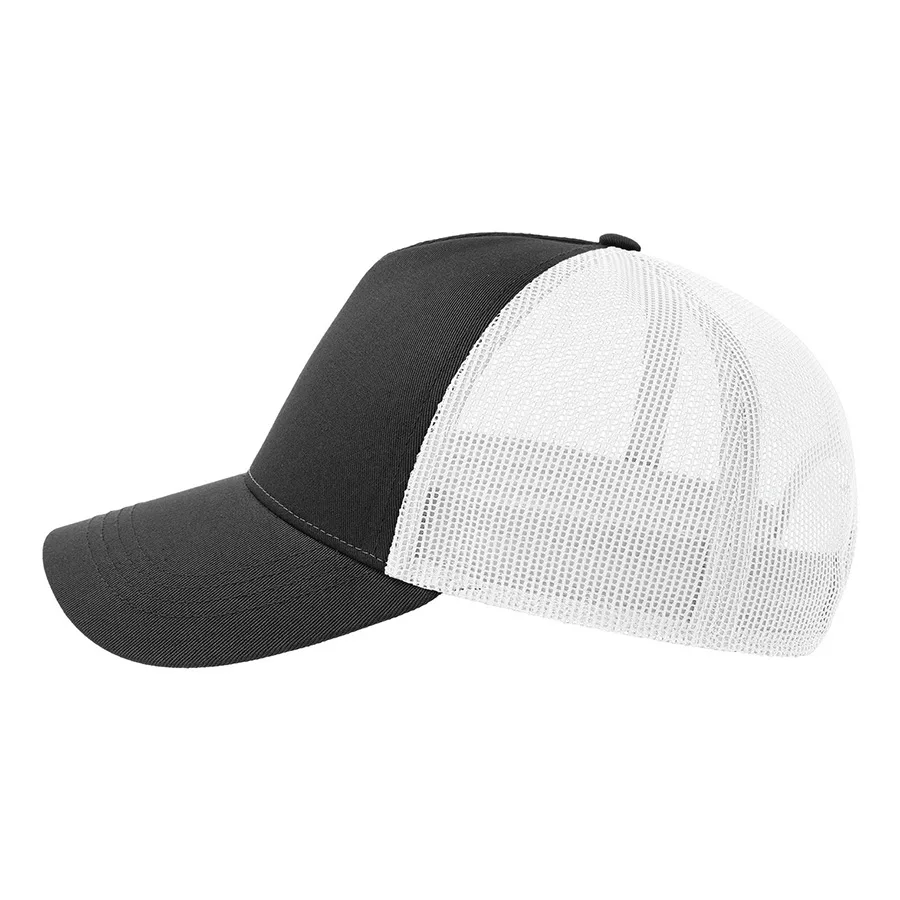 Бейсболка RAPPER COTTON-S, 5 клиньев, пластиковая застёжка, черный, белый