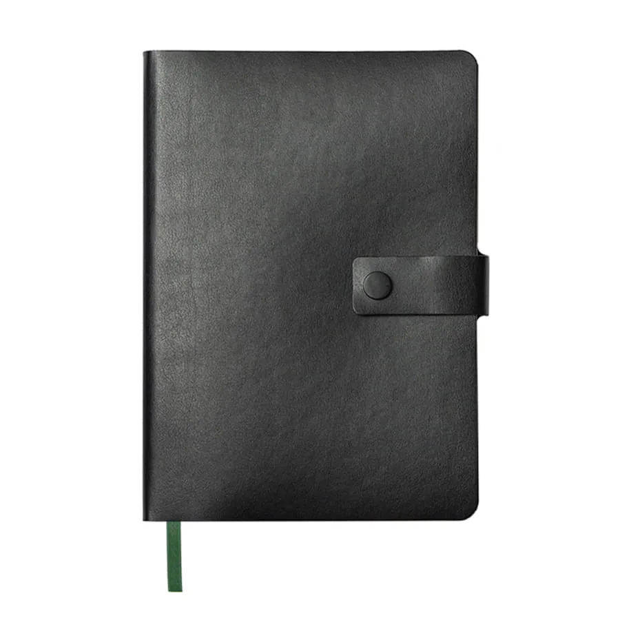 Ежедневник недатированный Stellar, А5, белый, кремовый блок  в линейку, с зеленым обрезом, черный, зеленый