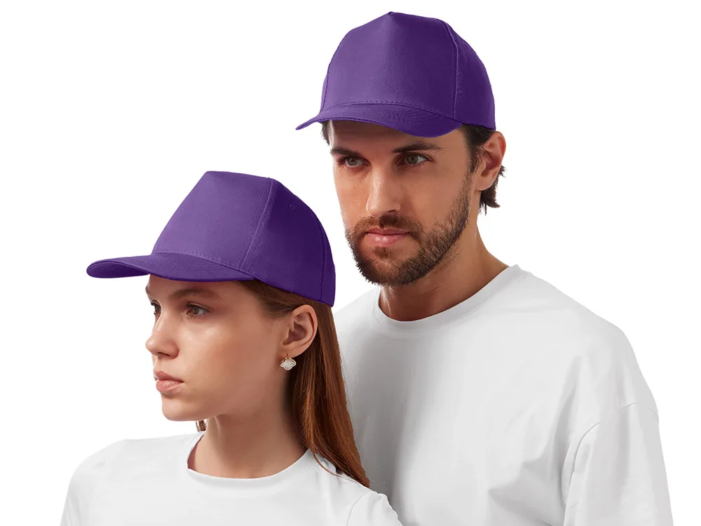 Бейсболка "Poly" 5-ти панельная 120гр, фиолетовый