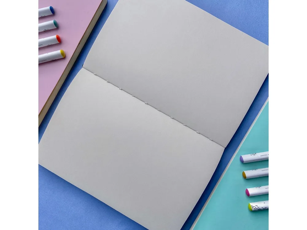 Скетчбук "Sketch & Art" в мягком переплете 140х210 мм, 100 л. бежевой бумаги 100 гр., серый