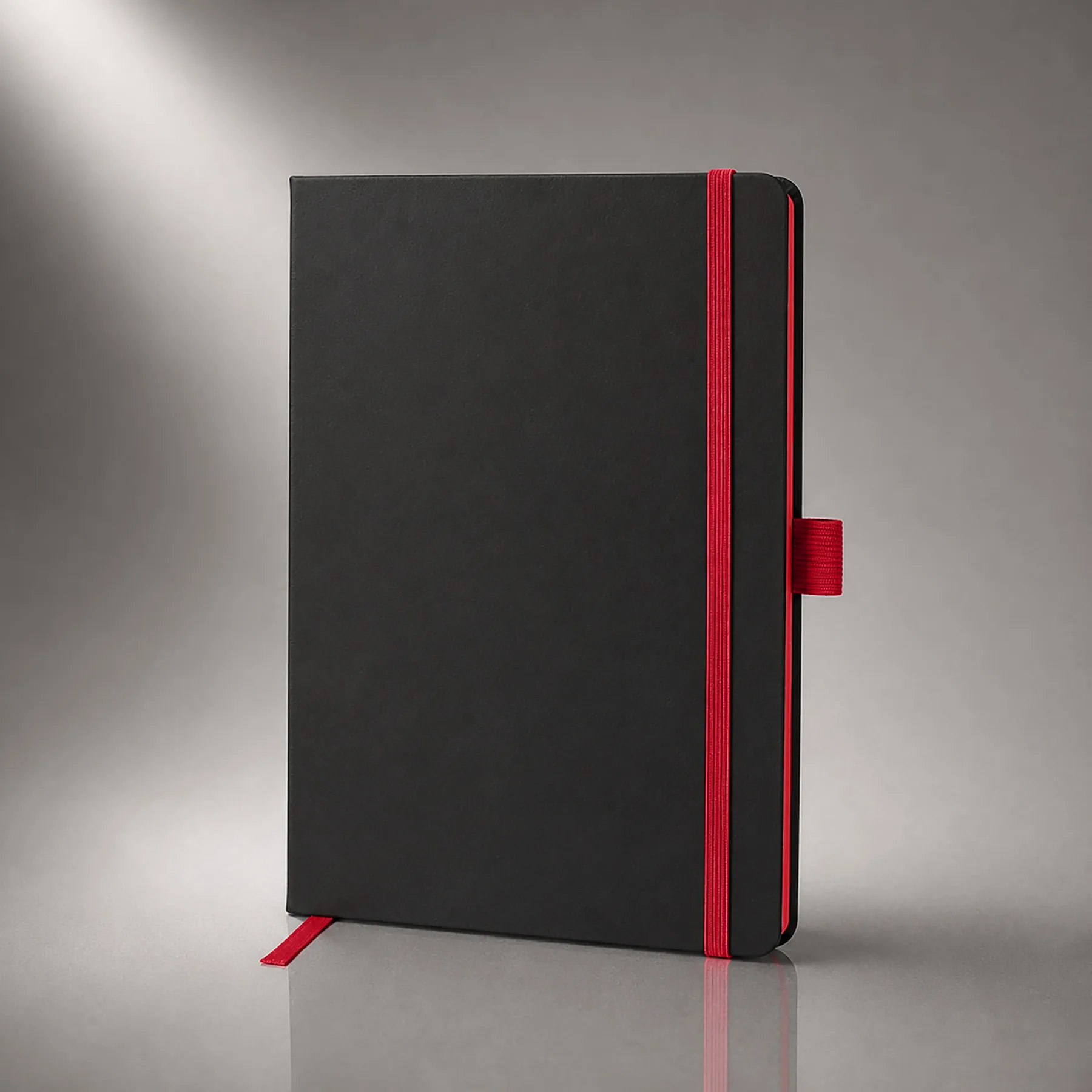 Блокнот "ColorNote Black", твердая обложка A5, 80 листов, черный с красным