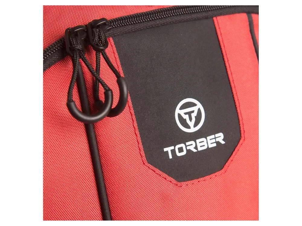 Рюкзак TORBER РАКЕТА с отделением для ноутбука 15,6", красный, полиэстер 600D, 46 х 30 x 13 см