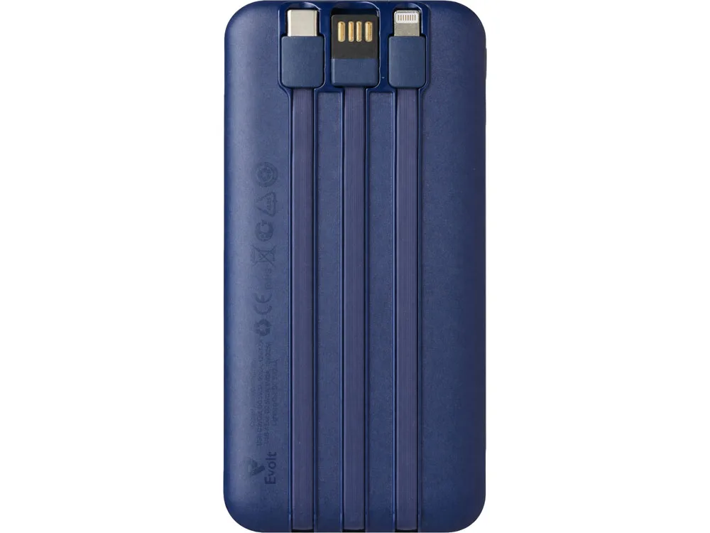 Внешний беспроводной аккумулятор c QC/PD «Арти», 10000 mAh, темно-синий