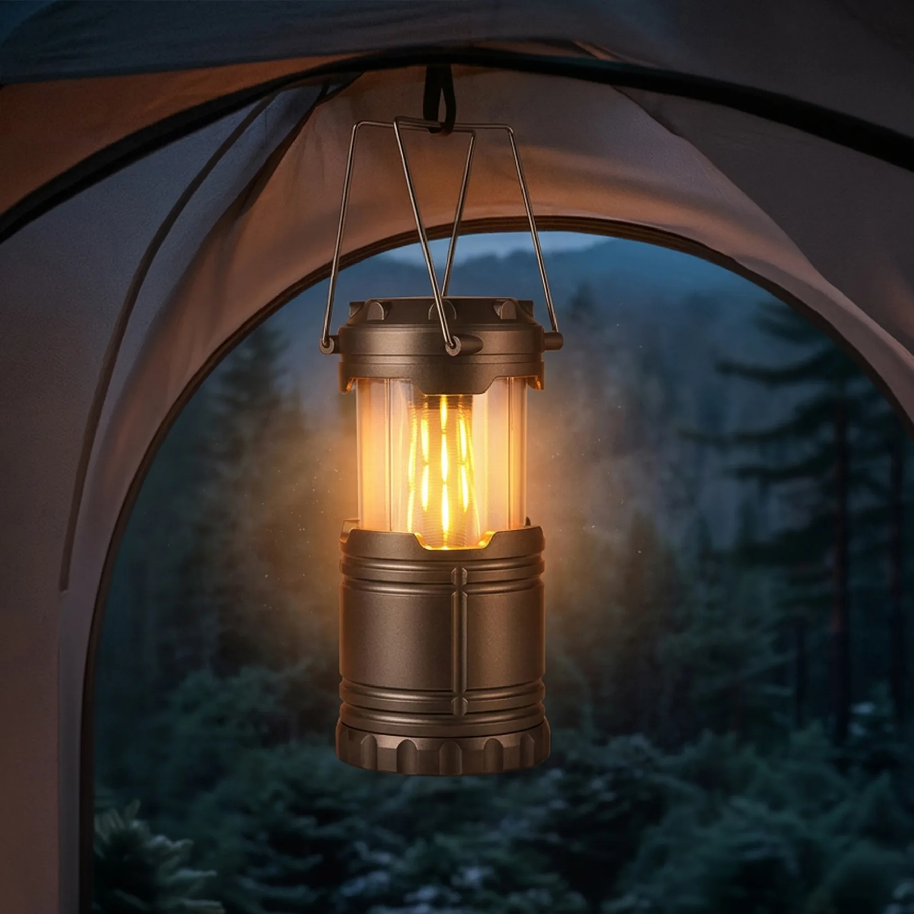 Туристический фонарь с эффектом пламени «Beacon», серый