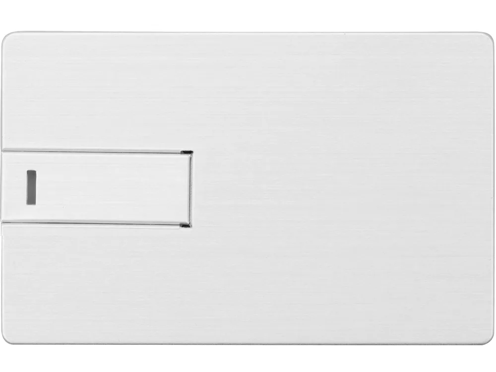 Флеш-карта USB 2.0 16 Gb в виде металлической карты "Card Metal", серебристый