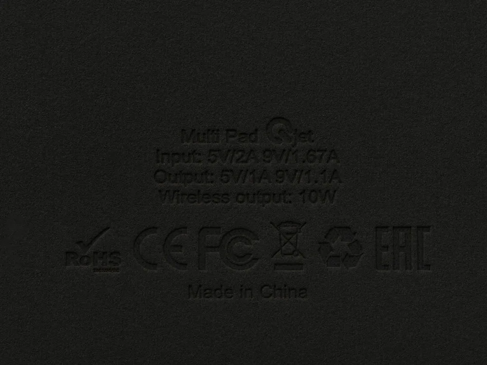 Многофункциональный коврик для мыши «Multi Pad» с беспроводной зарядкой и LCD экраном, 10 Вт, черный
