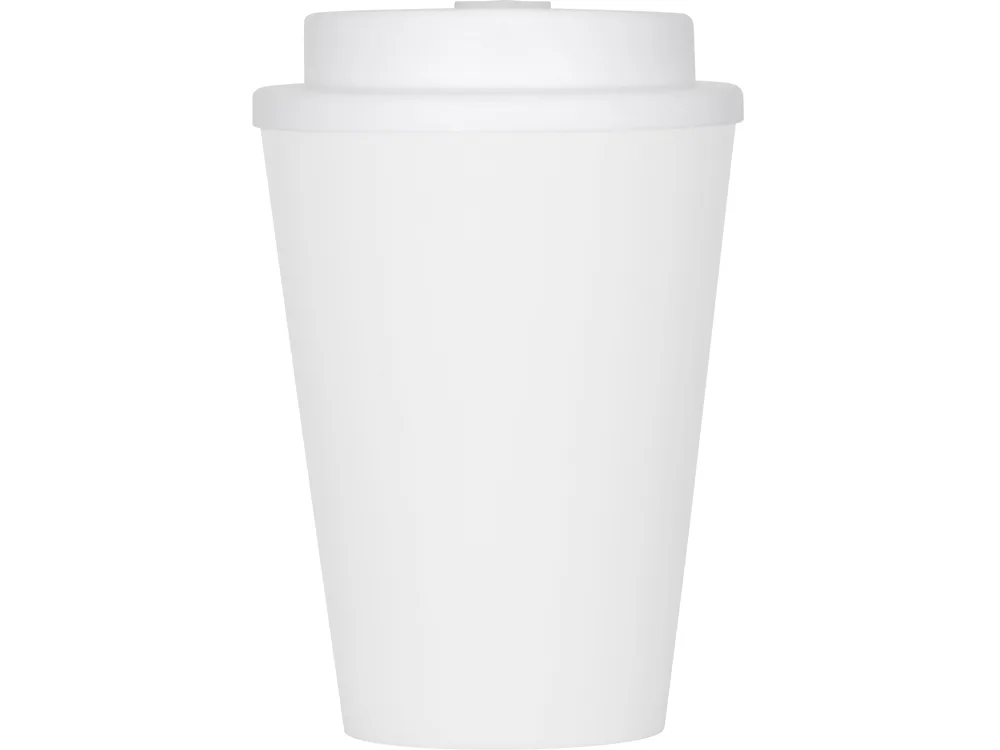 Пластиковый стакан Take away с двойными стенками и крышкой с силиконовым клапаном, 350 мл, белый