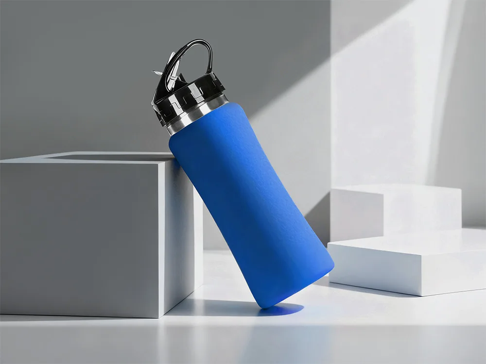 Бутылка для воды "Bottle C1", сталь, soft touch, 600 мл, синий