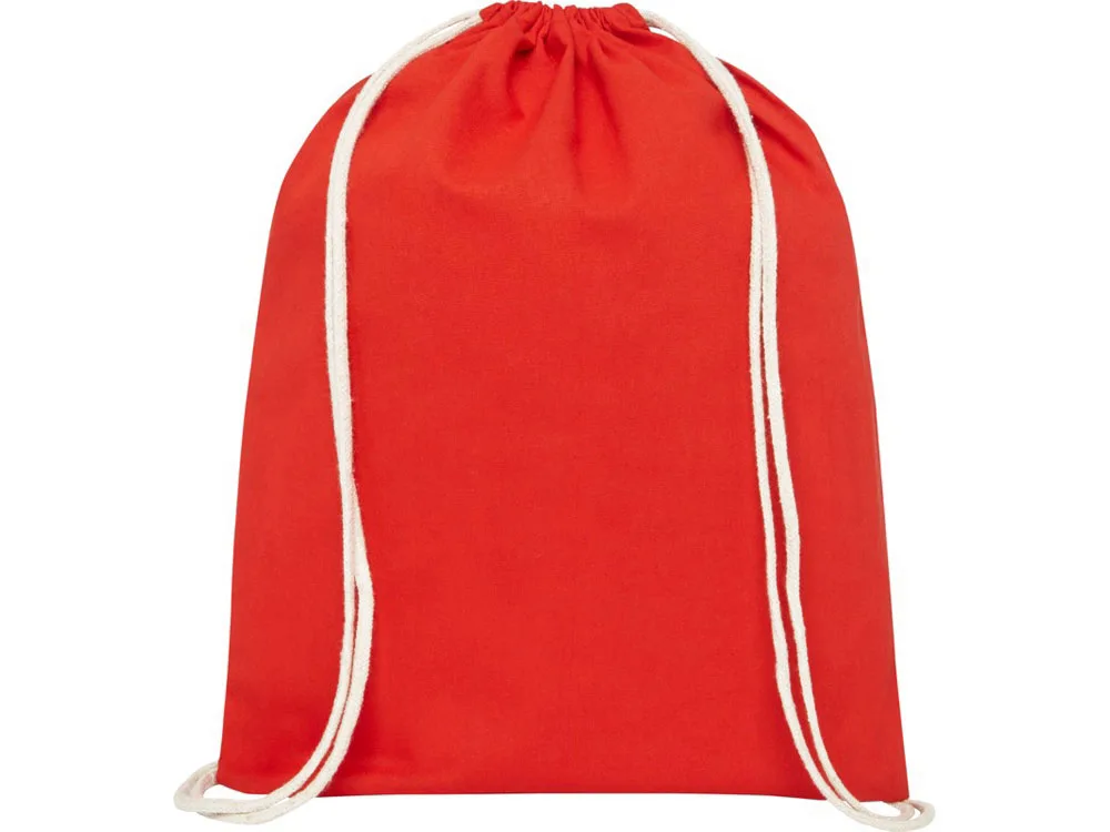 Рюкзак со шнурком Tenes из хлопка плотностью 140 г/м2, красный