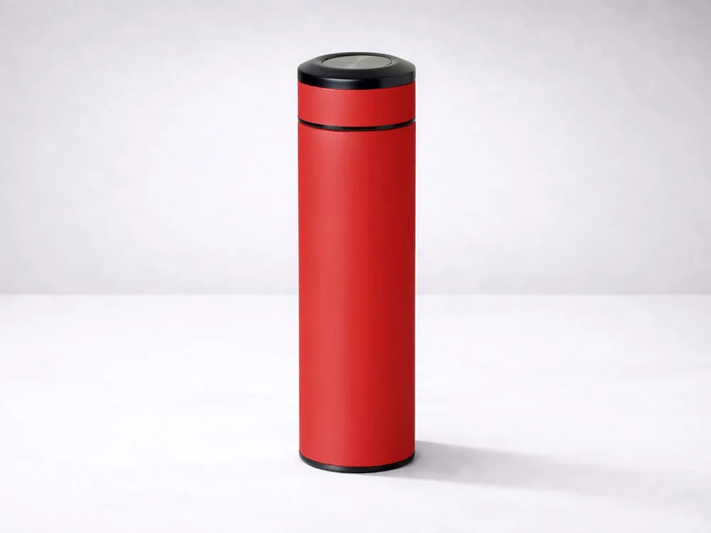 Вакуумный термос "Vacuum Flask C1", soft touch, 420мл, красный