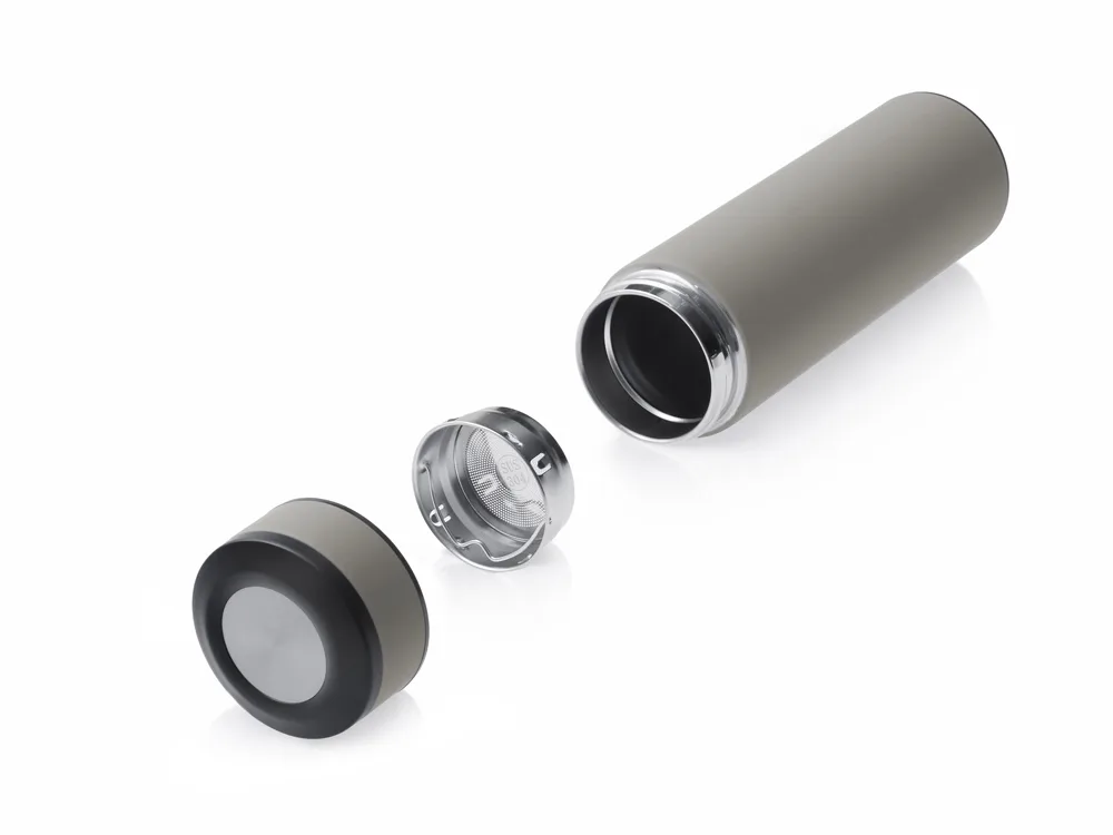 Вакуумный термос "Vacuum Flask C1", soft touch, 420мл, серый