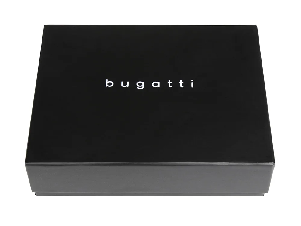 Портмоне для кредитных карт BUGATTI НОМ | NOME, с защитой данных RFID, черное, натуральная воловья кожа, 10,2х0,3х8,2 см