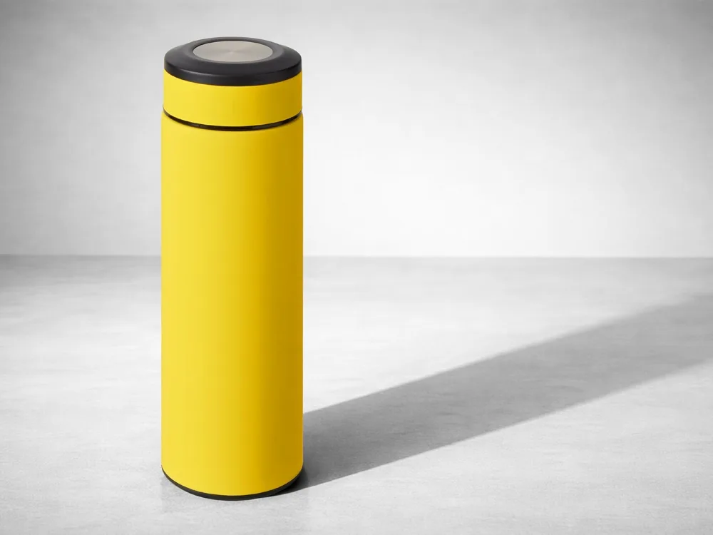 Вакуумный термос "Vacuum Flask C1", soft touch, 420мл, желтый