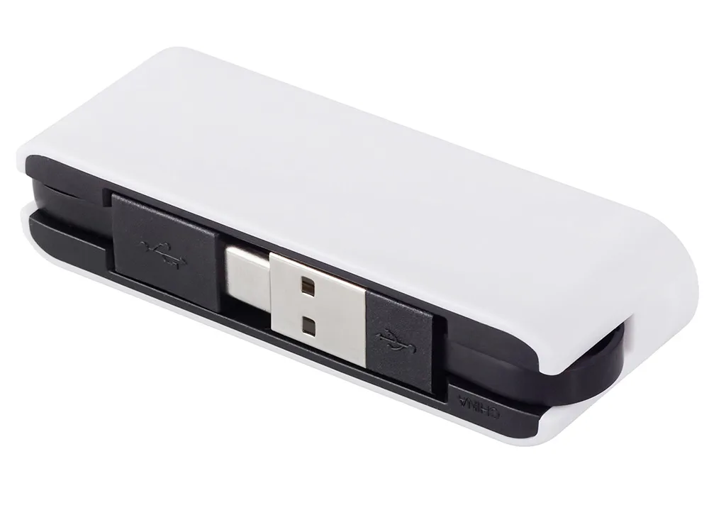 USB-хаб «Hubix» с коннектором 2-в-1 USB-C и USB-A, 2.0, белый