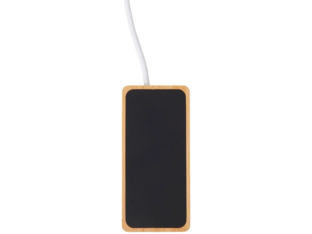 USB хаб с подсветкой лого «Reedia S5», 3*USB, 1*Type C, бамбук, черный
