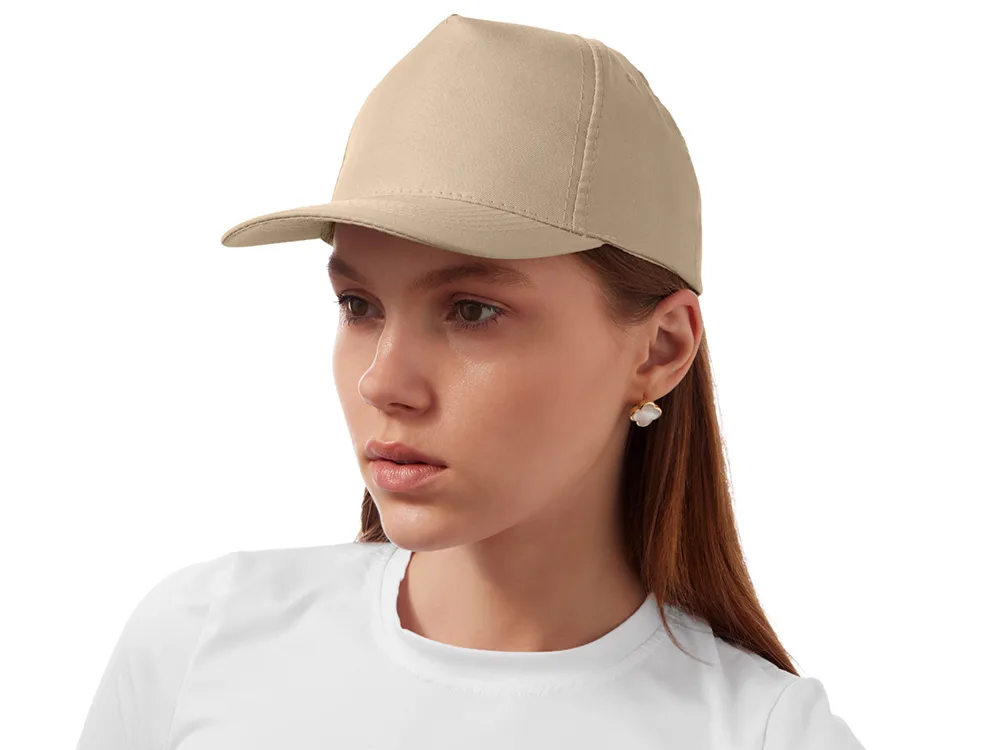 Бейсболка "Poly" 5-ти панельная 120 гр, песочный
