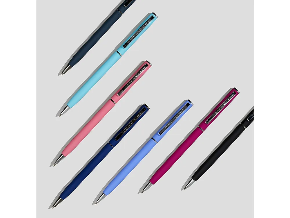 Ручка шариковая автоматическая BrunoVisconti® "PALERMO" цвет корпуса черный, soft-touch, 0.7 мм
