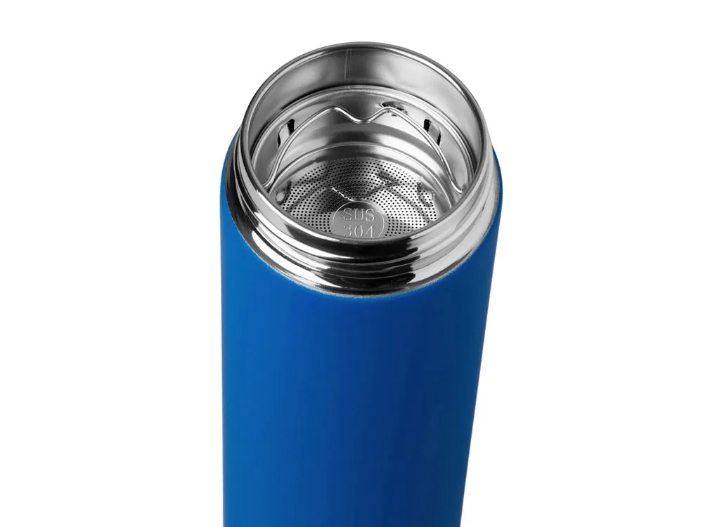 Вакуумный термос "Vacuum Flask C1", soft touch, 420мл, синий