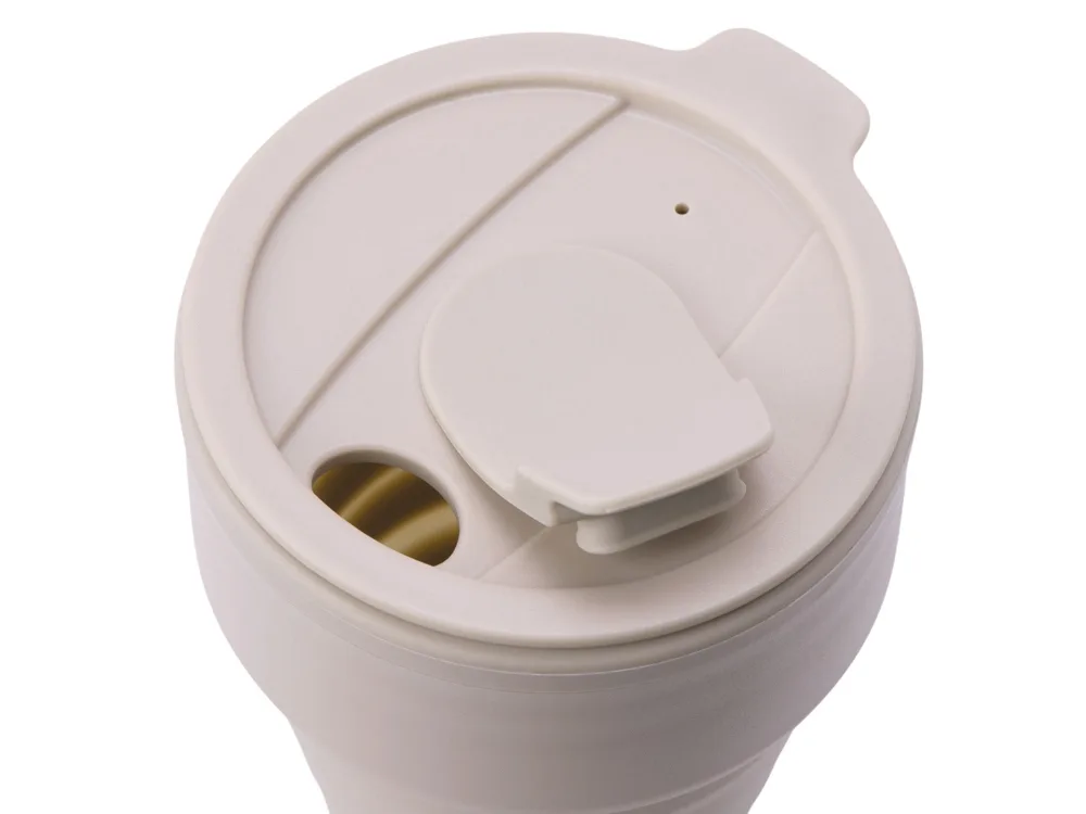 Силиконовый складной стакан "GoCup", бежевый