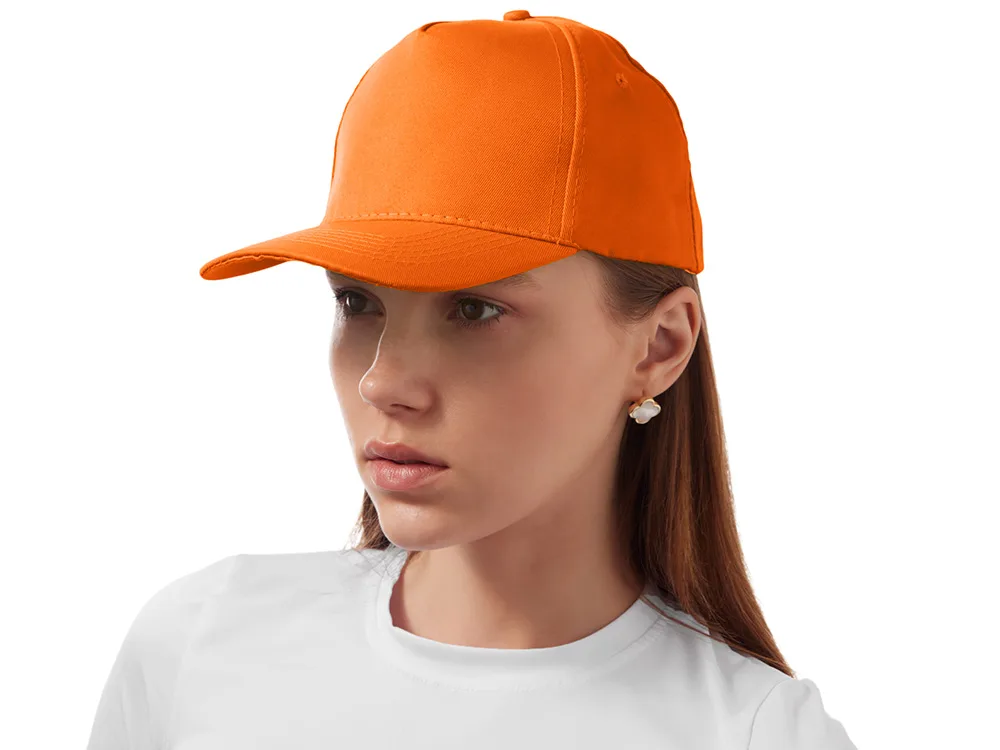Бейсболка "Poly" 5-ти панельная 120 гр, оранжевый