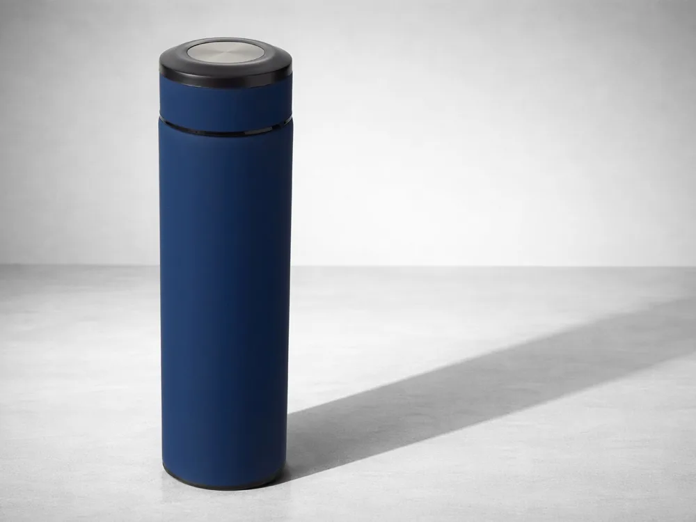 Вакуумный термос "Vacuum Flask C1", soft touch, 420мл, темно-синий