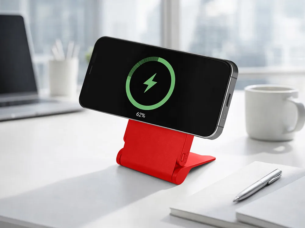 Внешний магнитный аккумулятор "MagnIQ", красный, 5000 mAh