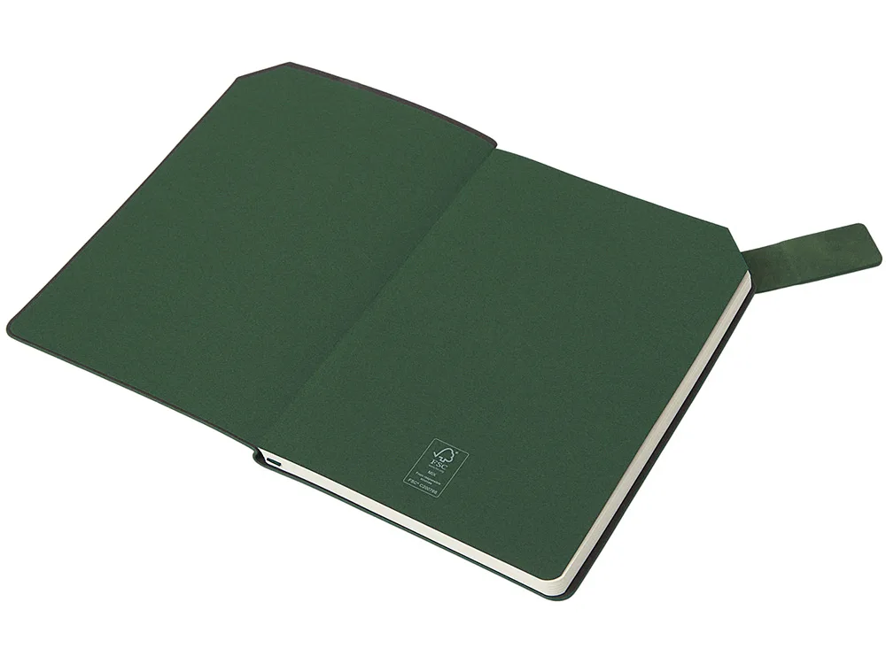 Блокнот А5 в гибкой обложке "Chaplin", зеленый