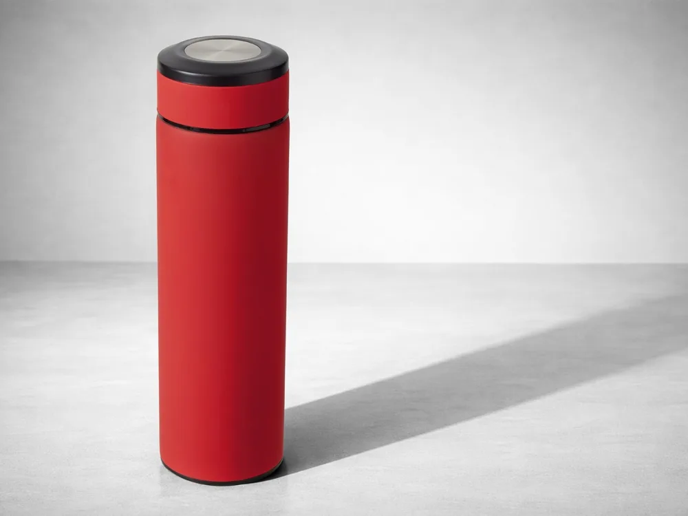 Вакуумный термос "Vacuum Flask C1", soft touch, 420мл, красный