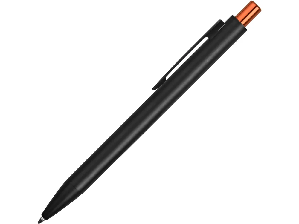 Ручка металлическая шариковая «Blaze» с цветным зеркальным слоем, черный/оранжевый